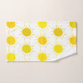 サンシャイ絵を描お洒落ンイエローサン バスタオルセット (ハンドタオル)