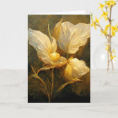 サンシャイ葉ングリーティングカードの黄金の カード (黄色い花)