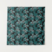 サンショウウオとグリーンリーフパターン タペストリー (正面(横))