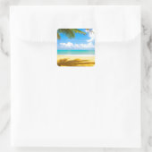 サンシーサンドパームツリーパラダイスビーチ スクエアシール (バッグ)