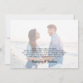 サンシーサーフフォト婚約発表 案内状 (裏面)