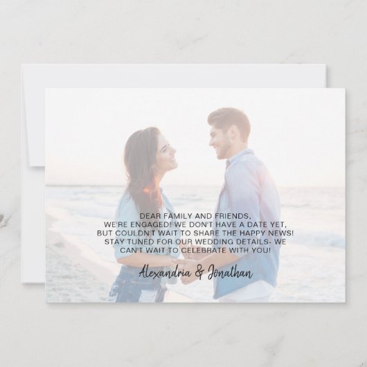 サンシーサーフフォト婚約発表 案内状 (裏面)