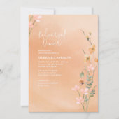 サンシー ワイルドフラワー リハーサル ディナー ピーチ ID1023 招待状 (正面)