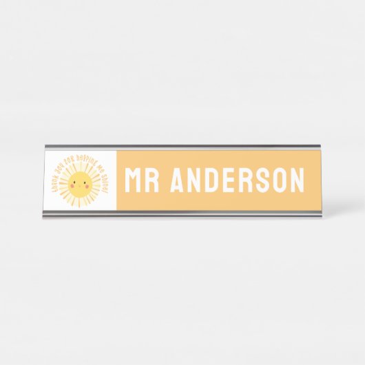 サンシ感謝していュユー先生モダン エレガント デスクネームプレート (正面)