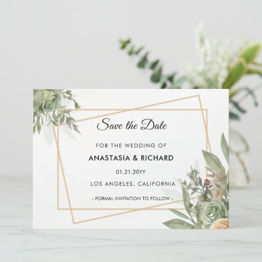 サンジの結婚式のシェード日付カードを保存 セーブザデート (スタンド正面)