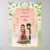 サンジェメーンディインディアン結婚のウェルカムサイン ポスター (正面)