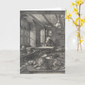 サンジェロームの彼の勉強by Albrecht Durer カード (黄色い花)