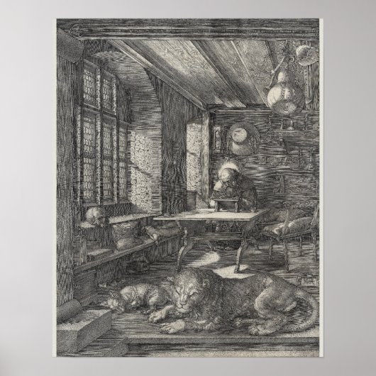サンジェロームの彼の勉強by Albrecht Durer ポスター (正面)