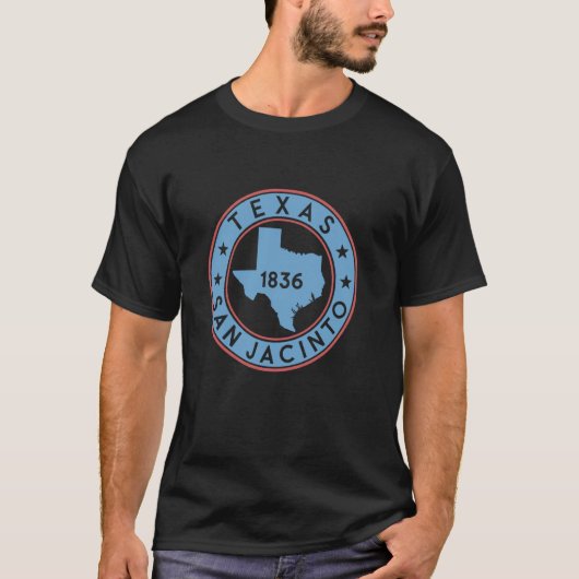 サンジャシント1836、テキサス史独立記念日 Tシャツ (正面)