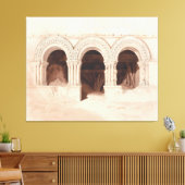 サンジョルジュ・ド・ボシェヴィルのアーチ キャンバスプリント (インサイチュ (リビング))