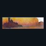 サンジョルジョ・マッジョーレDusk (by Claude Monet) バンパーステッカー<br><div class="desc">このデザインはクロード・モネ絵画ー(1840-1926)の有名な印象派を特集している。それはサン・ジョルジョ・マッジョーレの修道院の島の一連のビューの一部を型枠する(ヴェネツィアの方言で、サン・ゾルジ・マソール):そのパラディアン教会はヴェネツィアの重要なランドマークである。モネ感じス・ヴェネツィアは「美し過ぎ絵を描て」の街だったが、ここで彼はエレガントに赤、オレンジ、黄色と青の様々な色合いのカラフルの夕日の美しいを捉えている。オリジナル絵画は1908年に完成し、現在ウェールズ国立博物館カーディフに収蔵されている。</div>