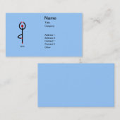 サンスクリットの文字でツリーのヨガポーズのスティック図。 名刺 (正面/裏面)
