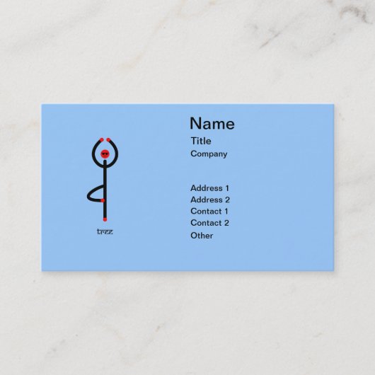 サンスクリットの文字でツリーのヨガポーズのスティック図。 名刺 (正面)