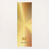 サンスクリットチャクラオムハムザ金ゴールドメタリック ヨガマット (裏面)