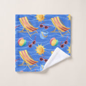 サンスクリーン&サンズのブルー&イエローボトル バスタオルセット (ウォッシュタオル)