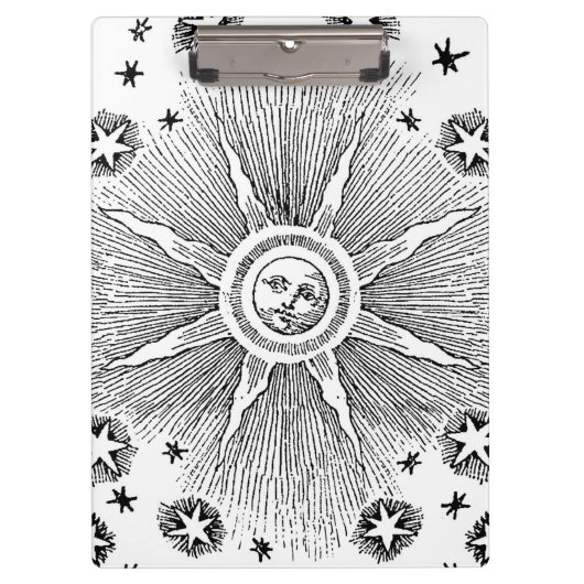 サンスターズアンティークナイトスカイ中世〔占星術の〕十二宮図 クリップボード (正面)