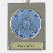 サンスターズアンティークナイトスカイ中世〔占星術の〕十二宮図 シルバープレートバナーオーナメント (正面)