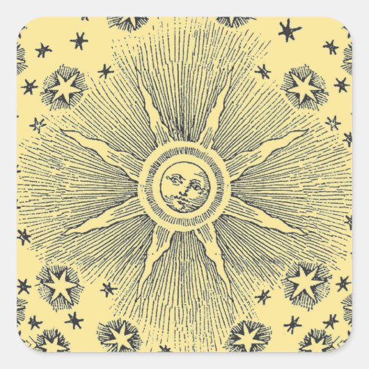 サンスターズアンティークナイトスカイ中世〔占星術の〕十二宮図 スクエアシール (正面)