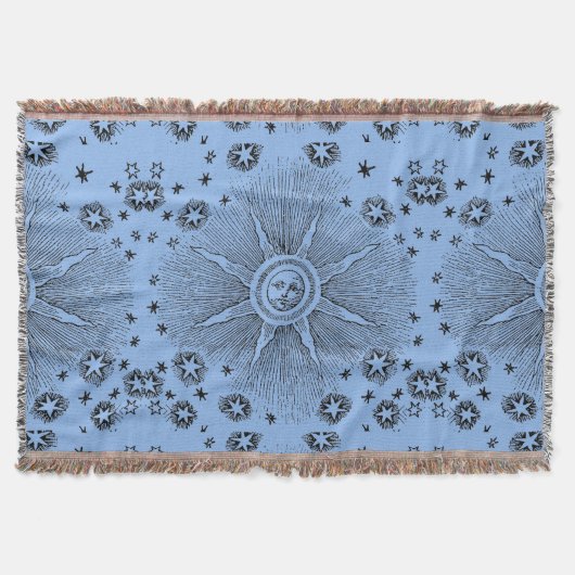 サンスターズアンティークナイトスカイ中世〔占星術の〕十二宮図 スローブランケット (正面)