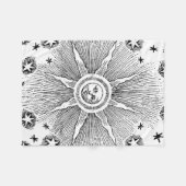 サンスターズアンティークナイトスカイ中世〔占星術の〕十二宮図 フリースブランケット (正面(横))