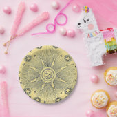 サンスターズアンティークナイトスカイ中世〔占星術の〕十二宮図 ペーパープレート (パーティー)