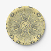 サンスターズアンティークナイトスカイ中世〔占星術の〕十二宮図 ペーパープレート (正面)