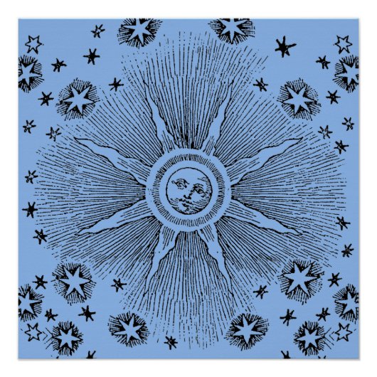 サンスターズアンティークナイトスカイ中世〔占星術の〕十二宮図 ポスター (正面)