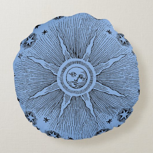 サンスターズアンティークナイトスカイ中世〔占星術の〕十二宮図 ラウンドクッション (裏面)