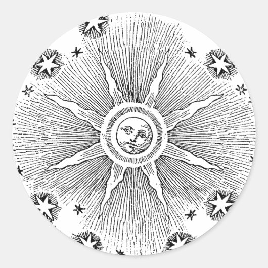 サンスターズアンティークナイトスカイ中世〔占星術の〕十二宮図 ラウンドシール (正面)