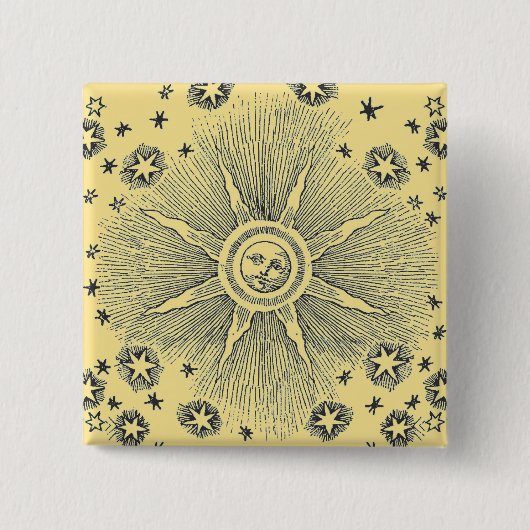 サンスターズアンティークナイトスカイ中世〔占星術の〕十二宮図 缶バッジ (正面)