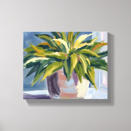 サンスベリア | 鉢植えの観葉植物の絵画 キャンバスプリント