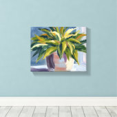 サンスベリア | 鉢植えの観葉植物の絵画 キャンバスプリント (インサイチュ (ウッドフロア))