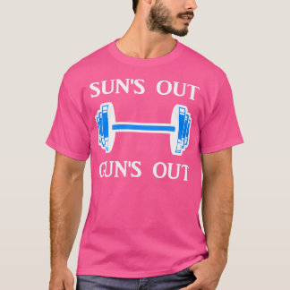 サンズアウトガンアウトバーベルグラフィックボディビルFi Tシャツ