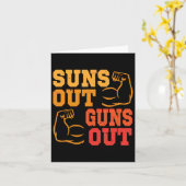 サンズアウト銃アウト筋肉のボディビルウェイト カード (黄色い花)