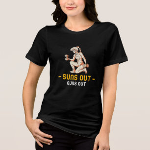 サンズアウト銃アウト重量挙げ トライブレンドＴシャツ