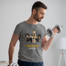 サンズアウト銃アウト重量挙げ Tシャツ