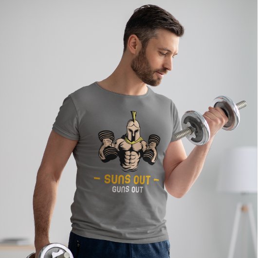 サンズアウト銃アウト重量挙げ Tシャツ