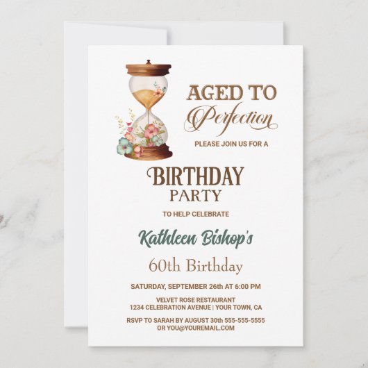 サンズオブタイムフローラ砂時計バースデーパーティー 招待状 (正面)