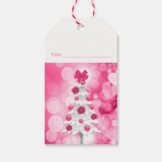 サンズオブピンクホリデーホワイトクリスマスツリー ギフトタグ (裏面)