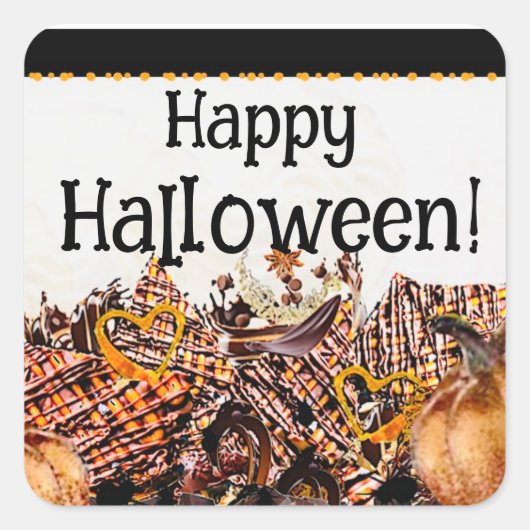 サンズ！サンシャイン!ハッピーハローウィン!:)矩形ST スクエアシール (正面)