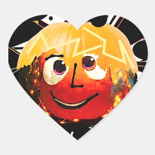 サンズ!サンシャイン!:)ハロウィン不気味のカボチャの太陽 ハートシール (正面)