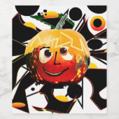 サンズ！サンシャイン!:)ハロウィン不気味のカボチャの太陽 ワインラベル (シングルラベル)