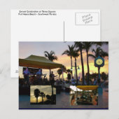 サンセットお祝いハガキ – フォートマイヤーズビーチ インビテーションポストカード (正面/裏面)