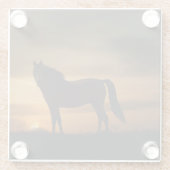 サンセットかわいらしコースターに乗る馬 ガラスコースター (裏面)