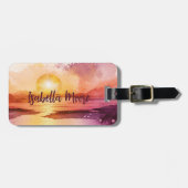 サンセットかわいらしビーチテーマパーソナライズされた ラゲッジタグ (正面横)