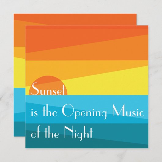 サンセットが夜のフラットカードのオープニングミュージック (正面/裏面)