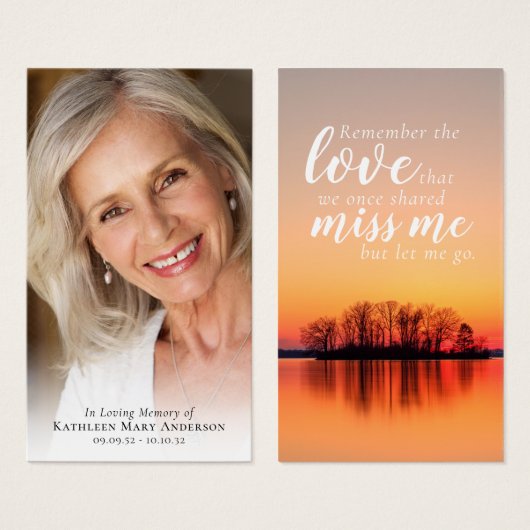 サンセットことわざ写真記念祈りの言葉カード (正面&裏面)