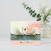 サンセットでのスワンカスタムズブライダルシャワー招待 招待状 (スタンド正面)