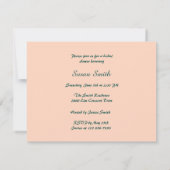 サンセットでのスワンカスタムズブライダルシャワー招待 招待状 (裏面)