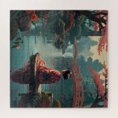 「サンセットでのセレニティ伝統的ア中国の・アート ジグソーパズル (横)